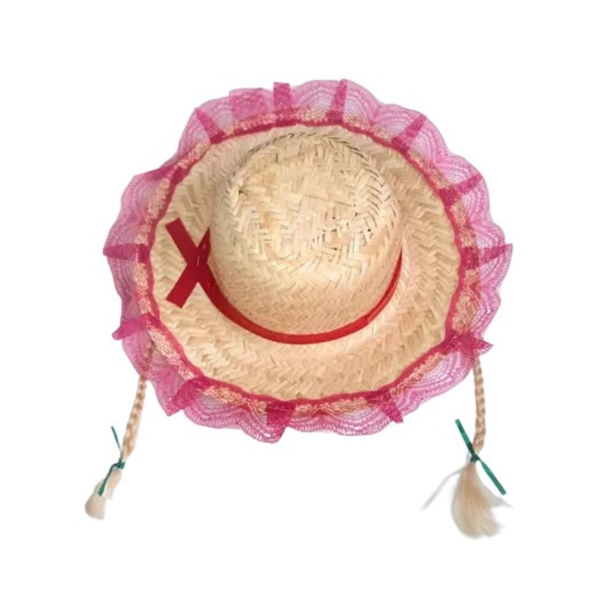 Chapéu De Palha Com Renda E Trança Embutido Loiro Festa Junina Caipirinha Quadrilha Sortido Chapéu De Palha Com Renda E Trança Embutido Loiro Festa Junina Caipirinha Quadrilha Sortido